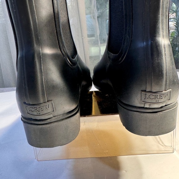 J.Crew Black Rubber Chelsea Rain Boots Size 6 - Picture 3 of 10
